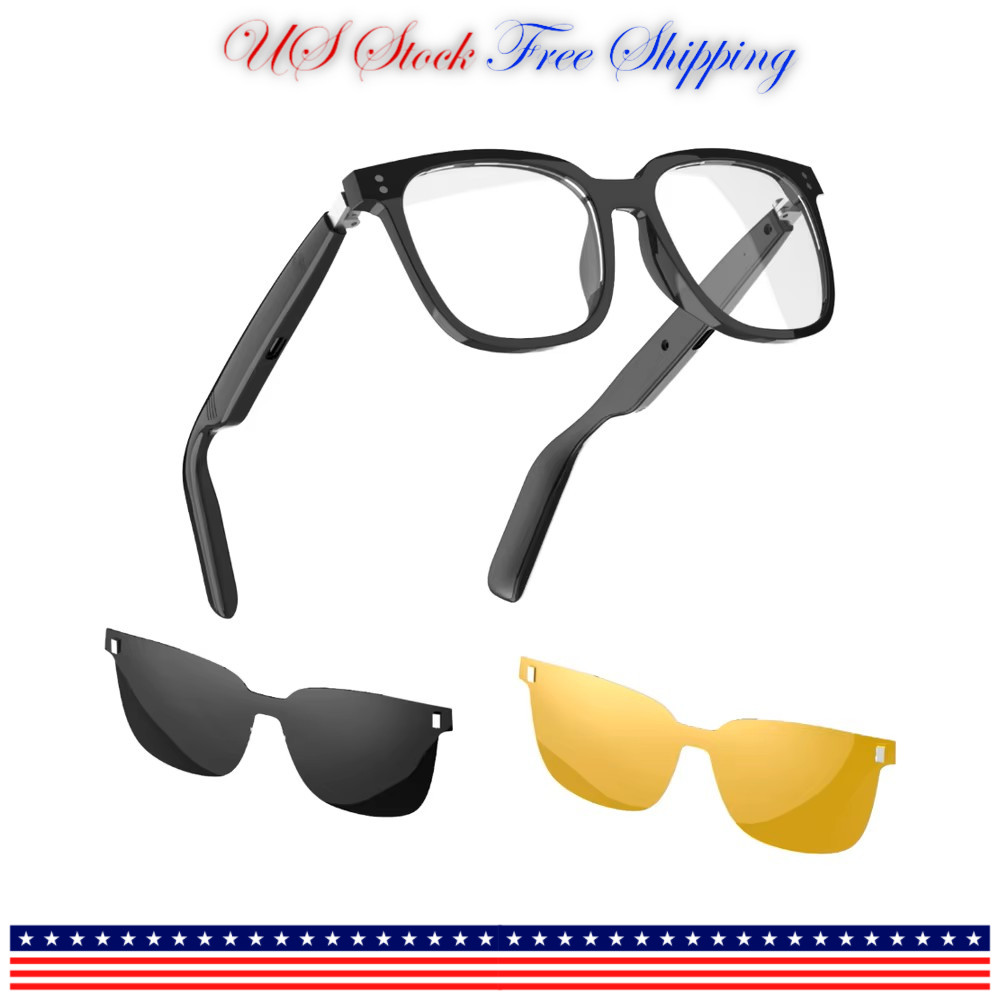 3-in-1 Wireless Ai Smart Sun Glasses Loud Earphone Dual Chip for BT Calls&Music