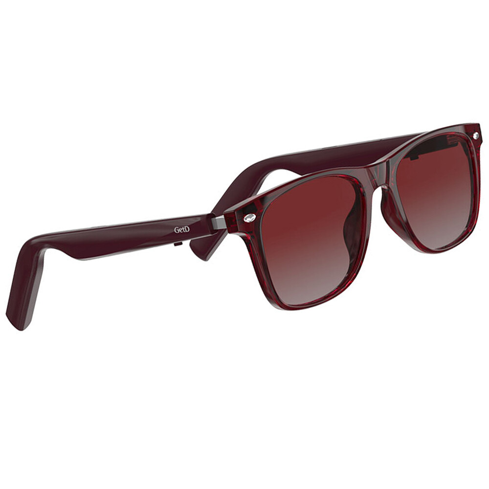 Smart Bluetooth Glasses Red Sunglasses Built-in Mic Speakers for Sports Cycling