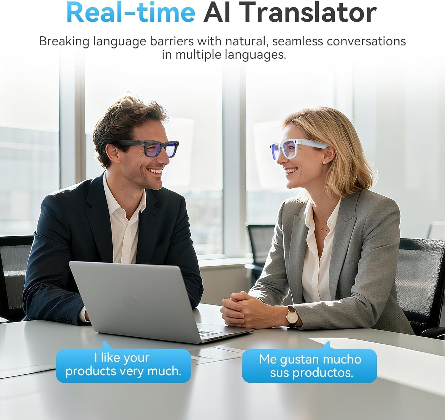 AI Smart Glasses with Camera,8MP 2K HD Camera Glasses,AI Voice Control,Translate