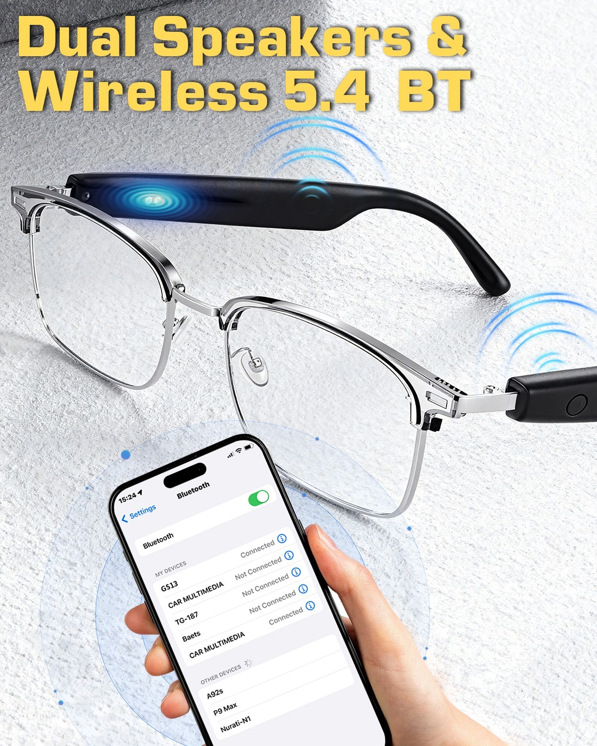 Smart Glasses AI Bluetooth Call Glasses Audio Translation for Men and Women Work