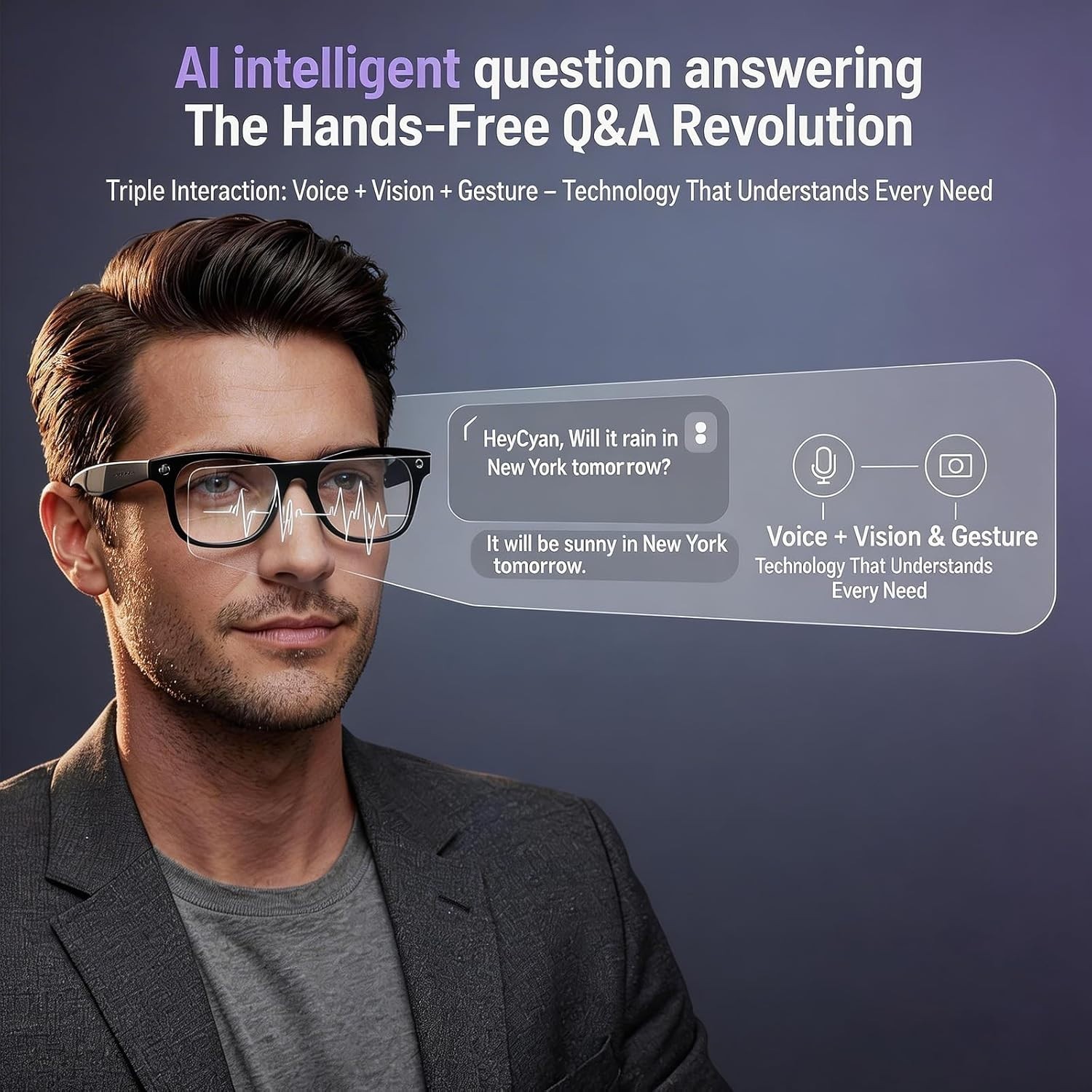 AI Smart Glasses with 4K Camera & Voice Control – Bluetooth Waterproof Techno…