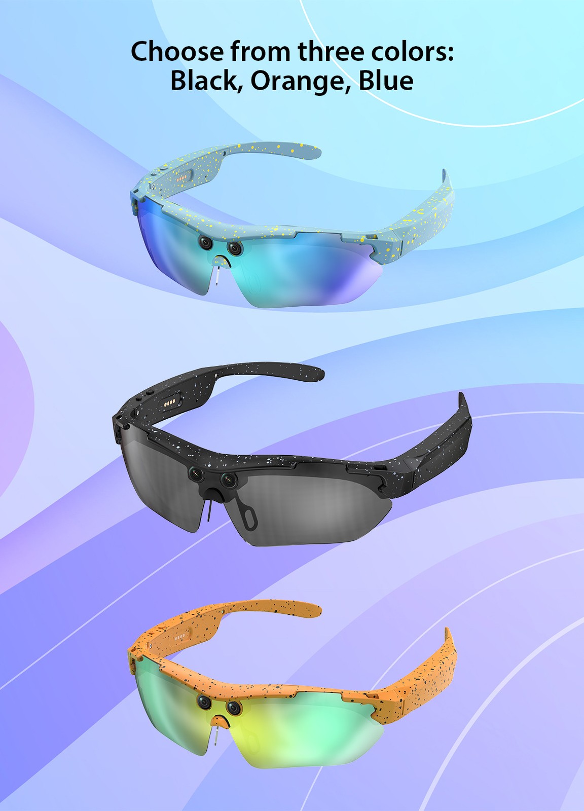 Smart AI Glasses 8MP Camera Translation Outdoor Headset Sports Cycling Goggles