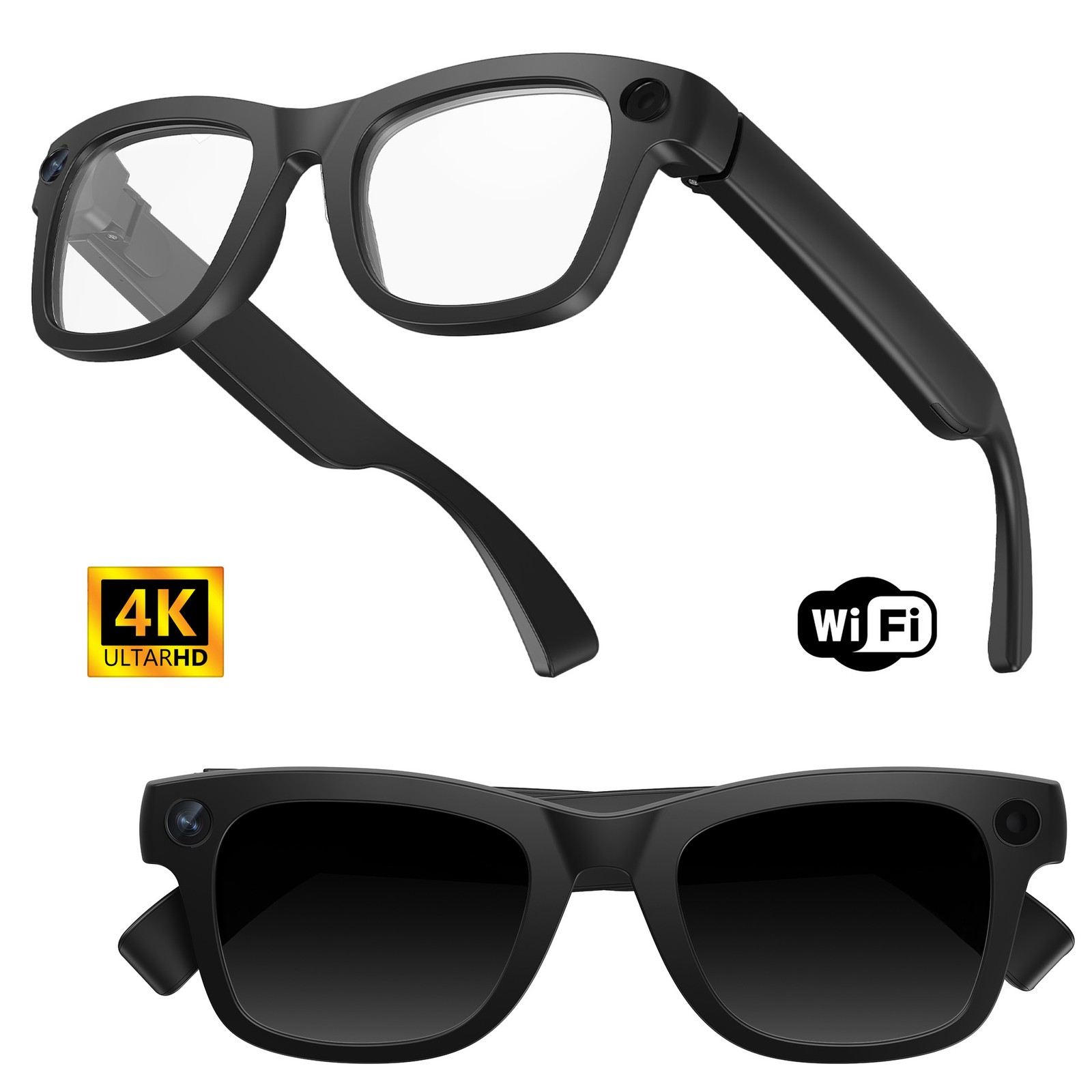 Smart Glasses with Camera Bluetooth Calling Music Video Record & AI Translation