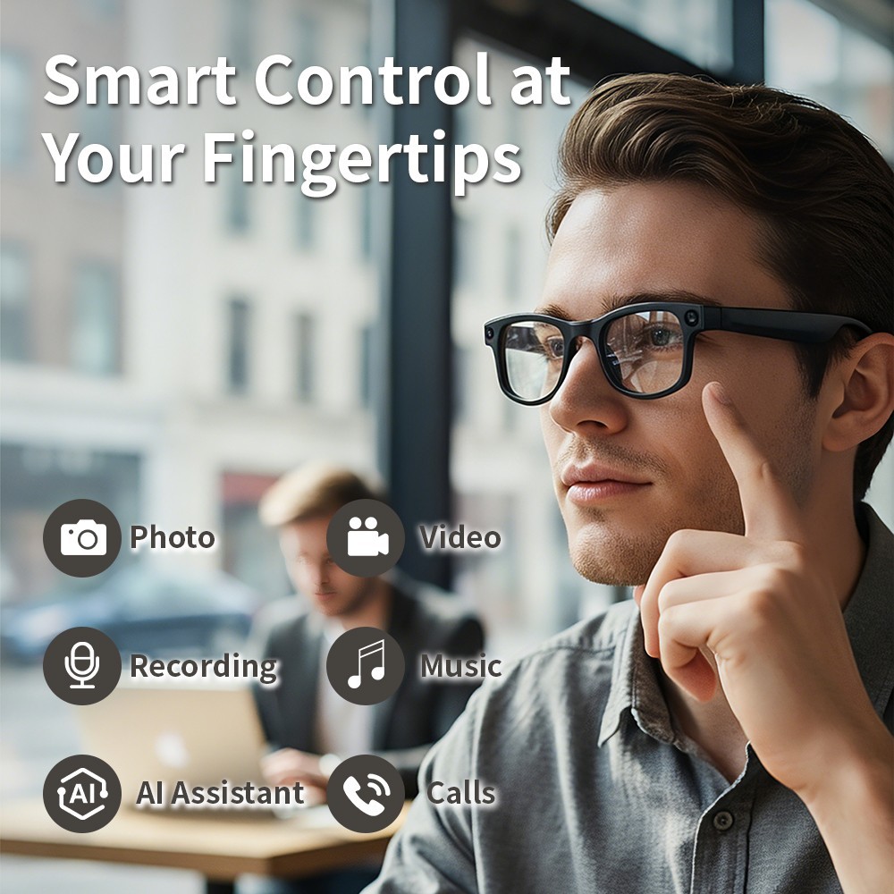 AI Smart Glasses HD Camera & Video Glasses Bluetooth Open-Ear Audio Translation
