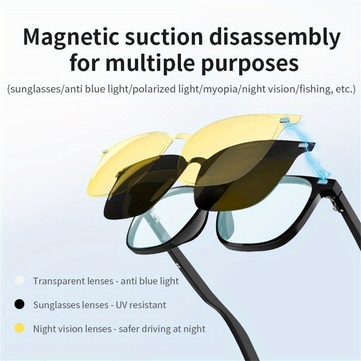 Anti Blue Light Smart Glasses Wireless Bluetooth Audio Glasses for Women Outdoor