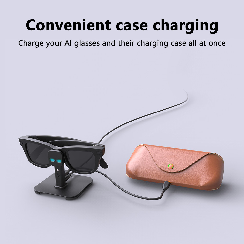 For Meta Oakley HSTN/Scriber AI Glasses Dual USB C Breathing Light Charging Dock