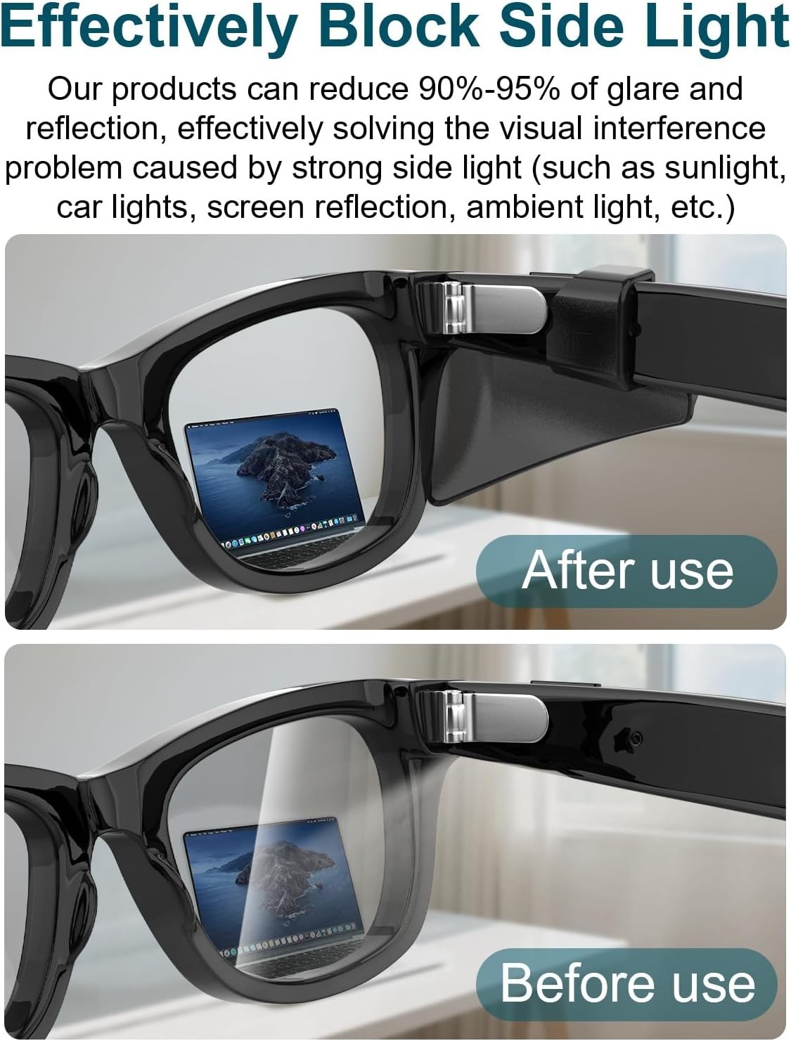 Glasses Side Shields Compatible with Ray-Ban Meta Smart Glasses Accessories, Saf