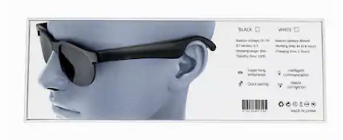 2 in 1 Bluetooth Audio Smart Glasses Wireless Headset USB-C Rechargeable