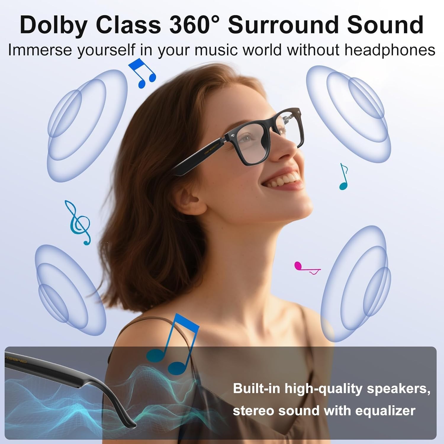 Compatible Smart Glasses Bluetooth Translation Meeting Analysis Color-Change …