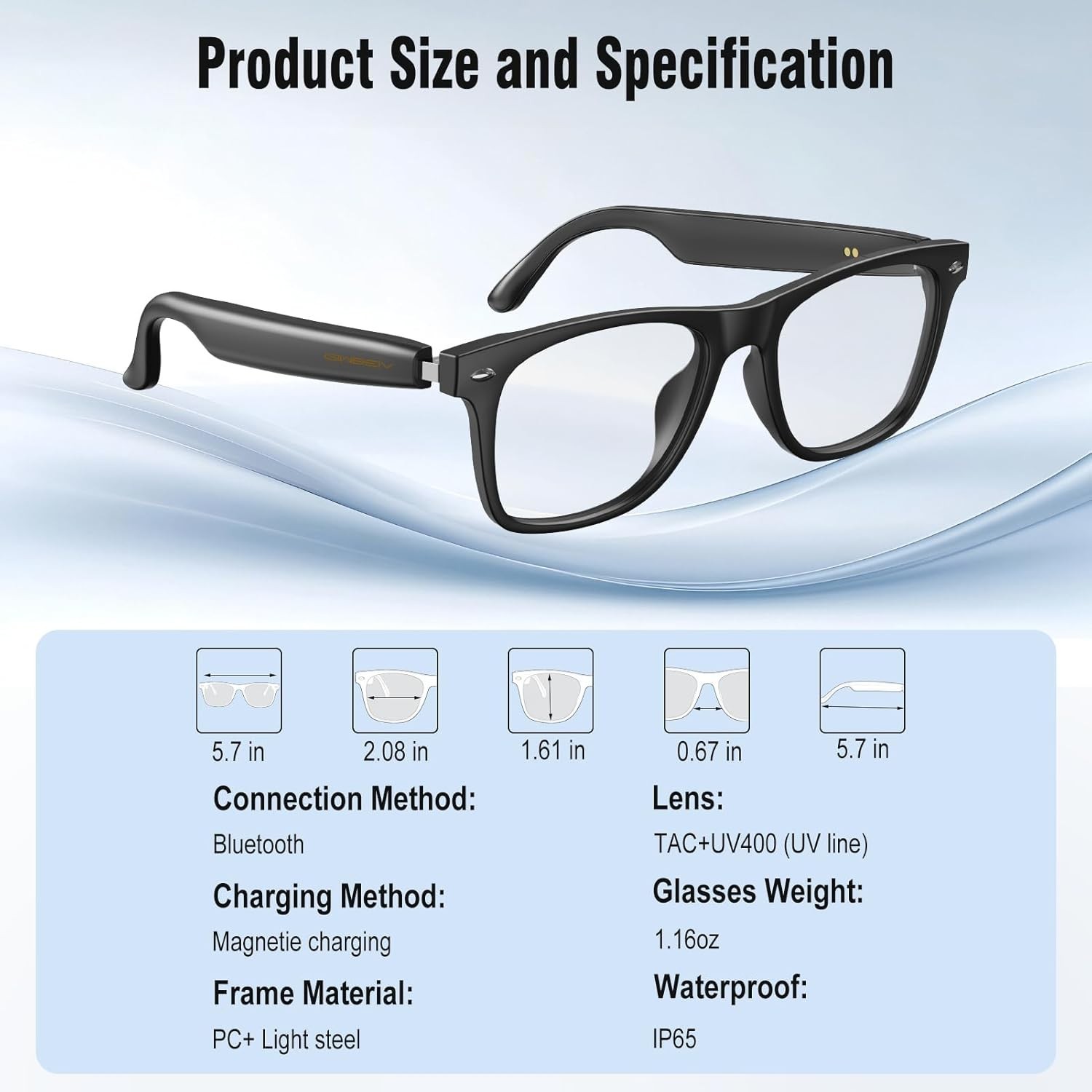 Compatible Smart Glasses Bluetooth Translation Meeting Analysis Color-Change …