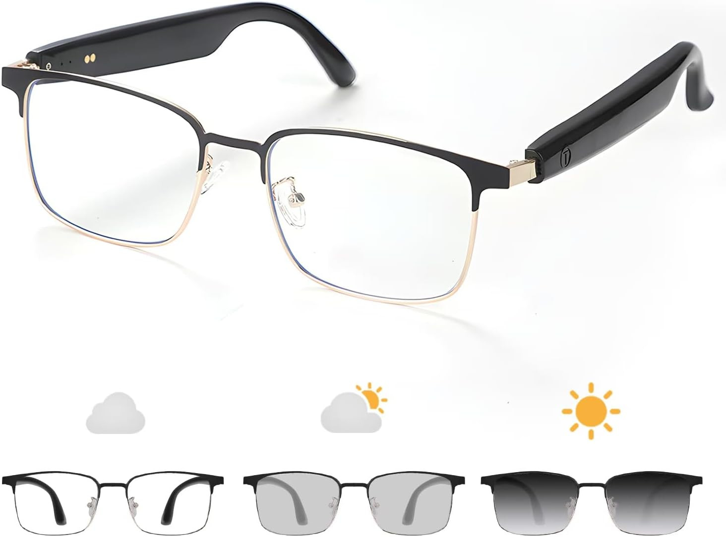 Bluetooth Audio Smart Glasses, Blue Light Glasses for Women Men,Open Ear Sound M