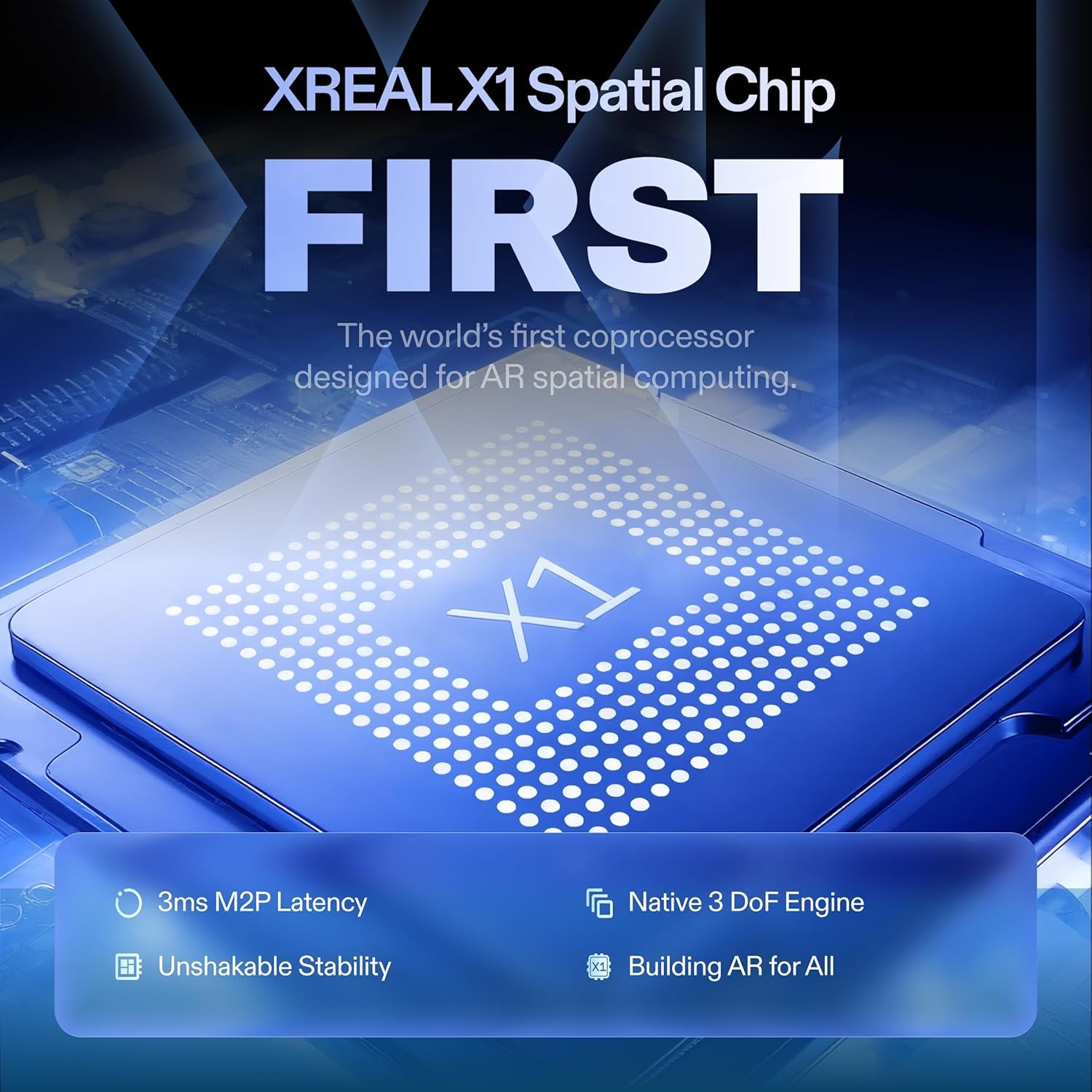 XREAL 1S Smart AR/XR Glasses with X1 Chip 500″ 52° FOV Native 3DoF REAL 3D 120Hz