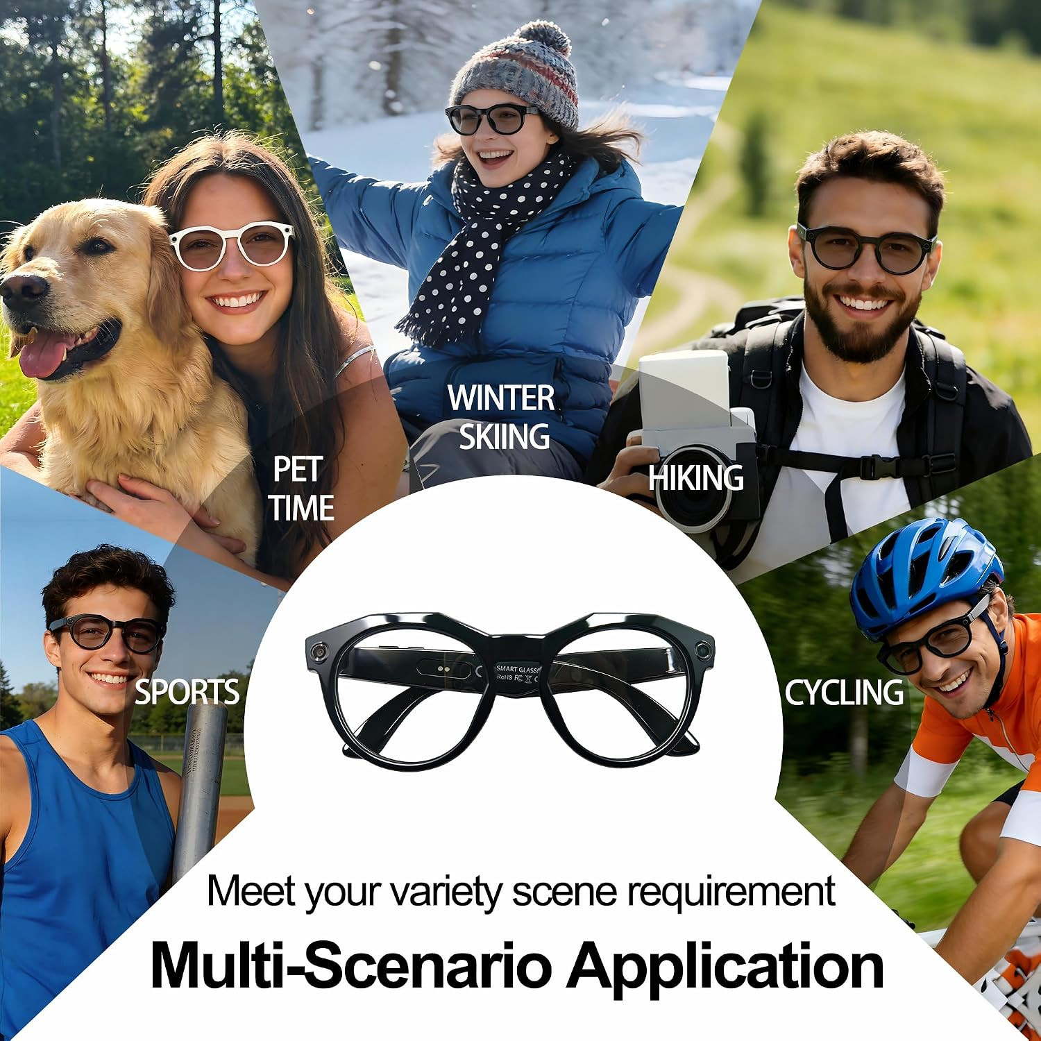 AI Smart Glasses Camera POV Video Bluetooth Audio Translation Photochromic Lens