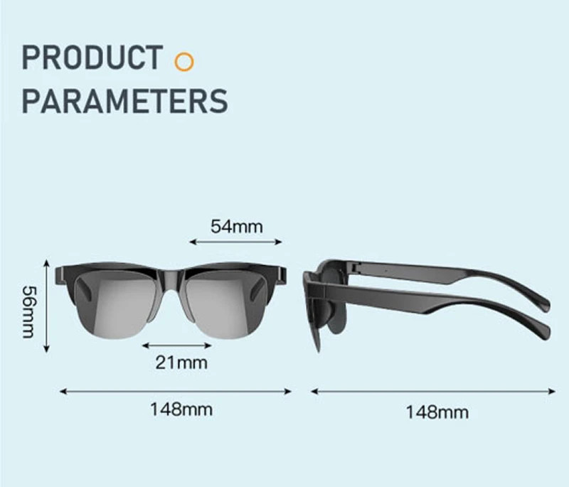Smart Glasses AI Translation Bluetooth Call Music Headphones Outdoor Sunglasses