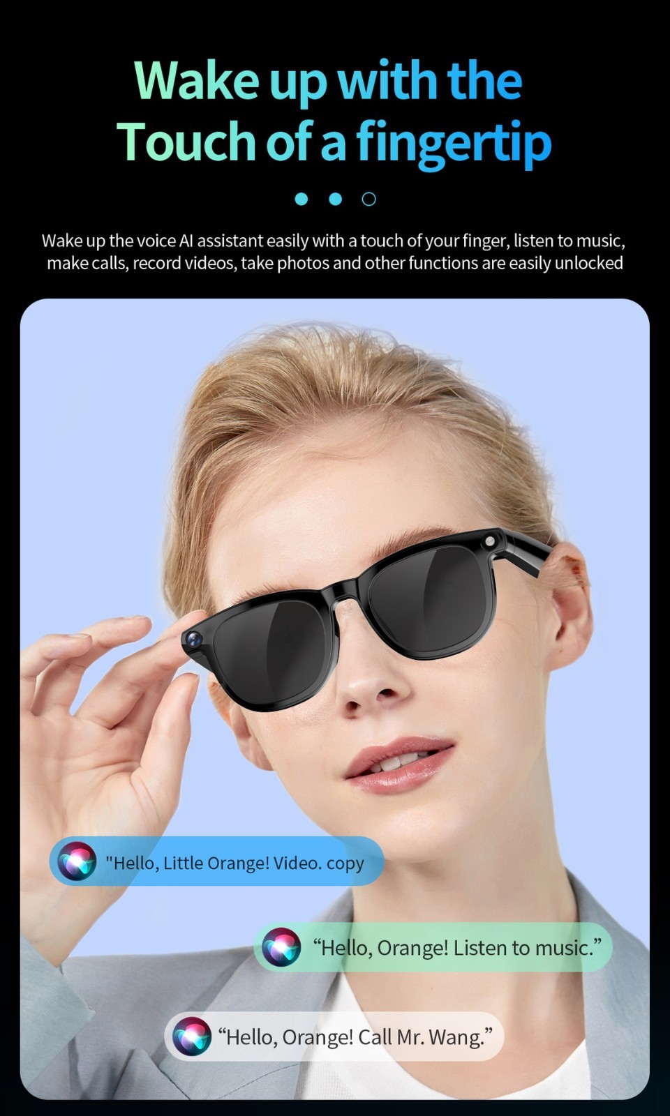 8MP 2 in 1 Smart Glasses Anti-shake Video Noise Reduction Call AI Translation
