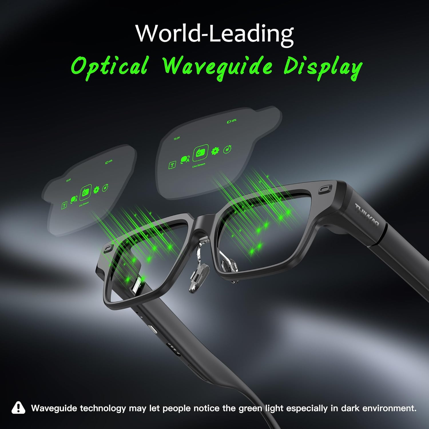 AiLens AI Glasses, 37g Smart AR Glasses with Dual Micro-OLED Display, AI Assista