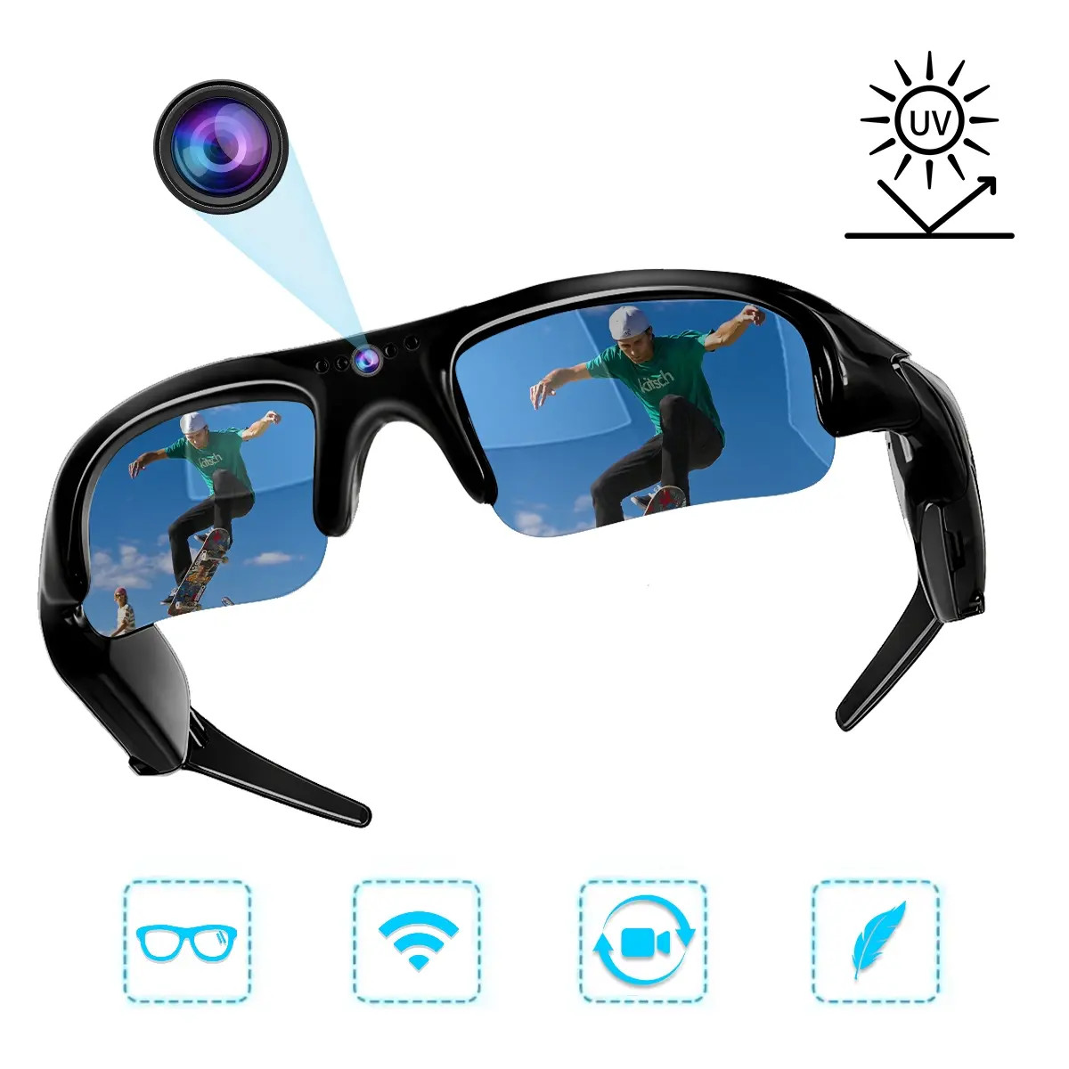 Smart Camera Glasses 1080P HD Video Photo Sunglasses Lightweight