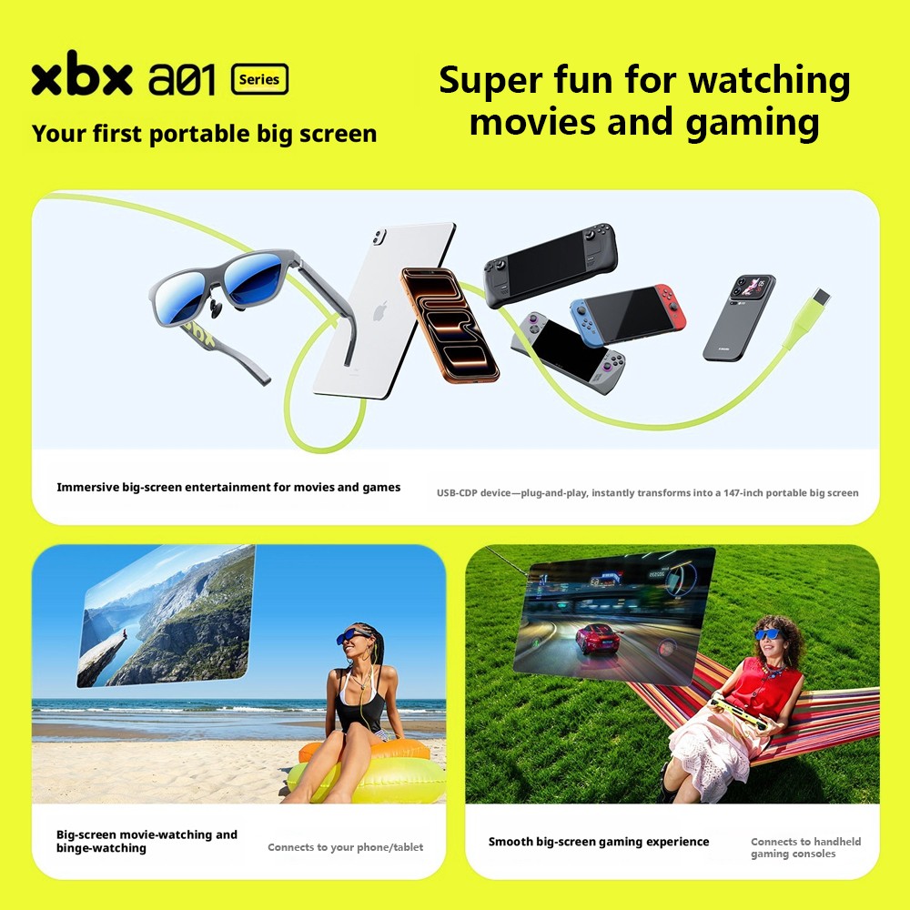 Xreal xbx a01 AR Smart Glasses HDR10 1600Nits 50° FOV Display UltraLight Glasses
