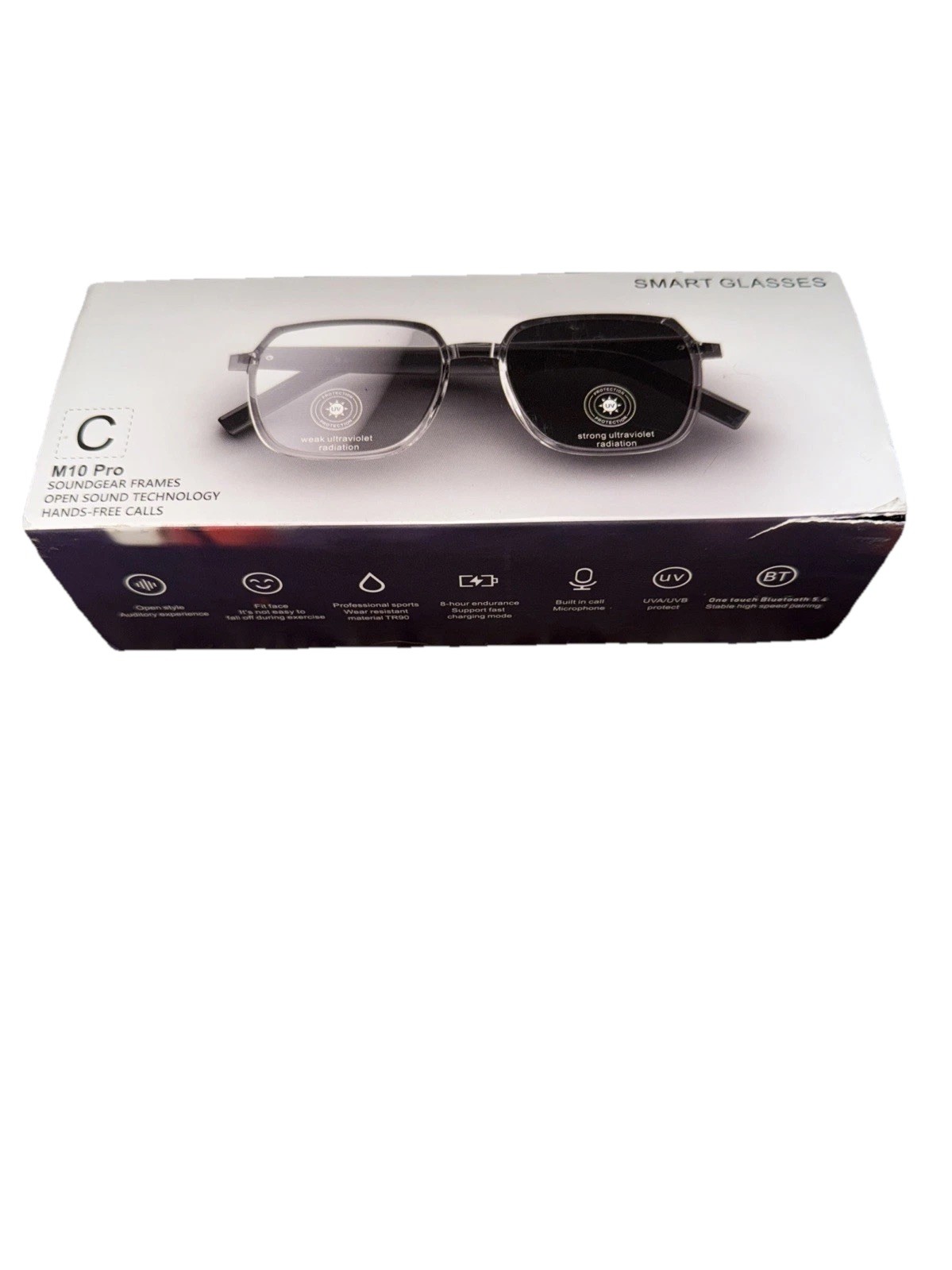 Smart Glasses Bluetooth-Audio Glasses Stereo Music Call Headset Voice Control