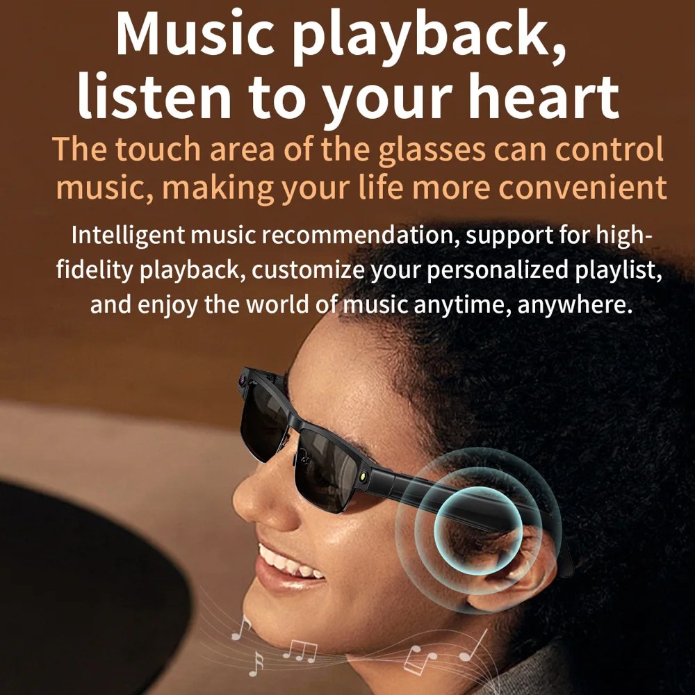 2026 4K Smart Glasses Video Recording Open-Ear Headset AI Translation Sunglasses