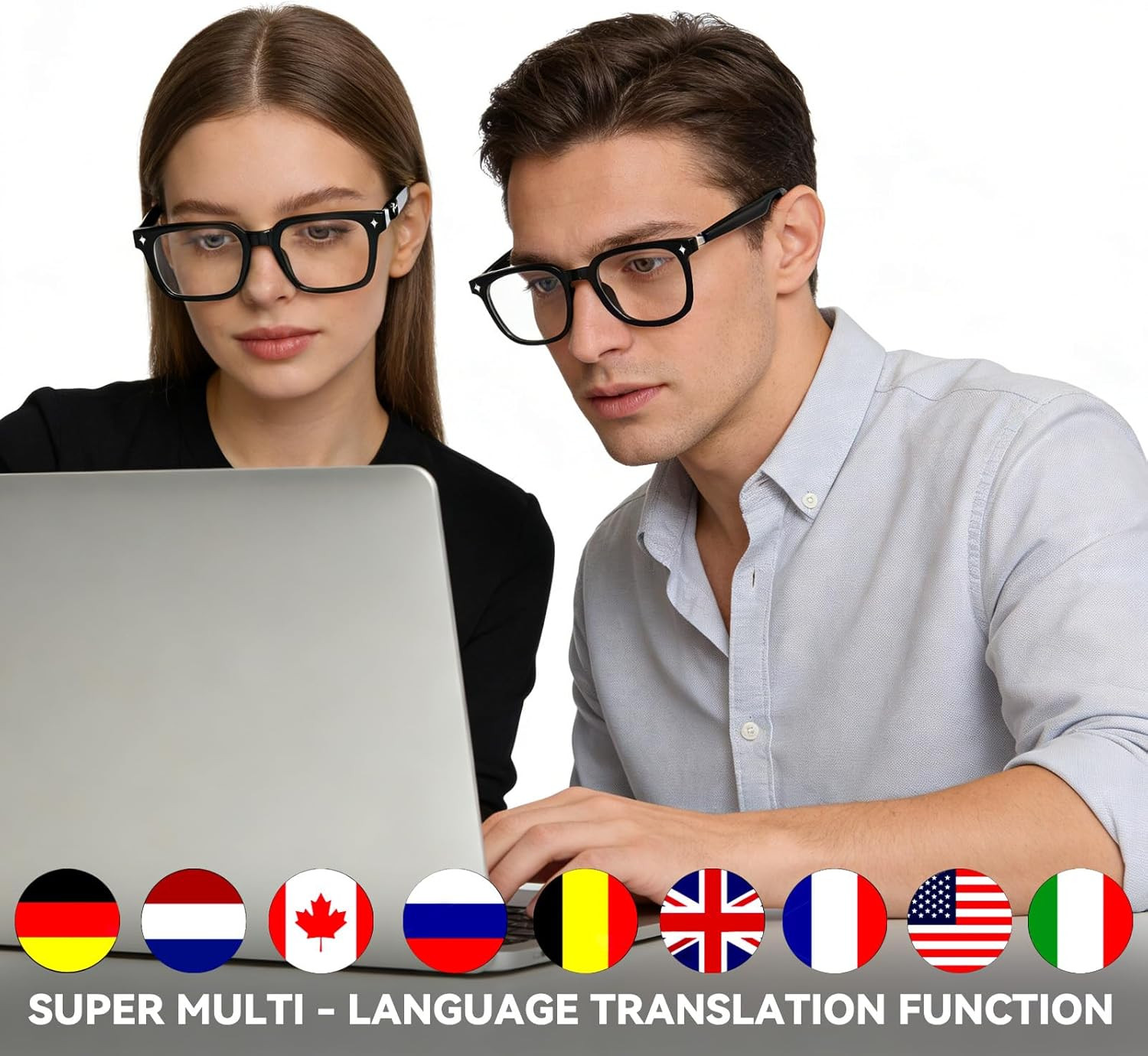 2026 Latest Smart Audio Glasses with Bluetooth, Open-Ear Speakers, Music & Hands