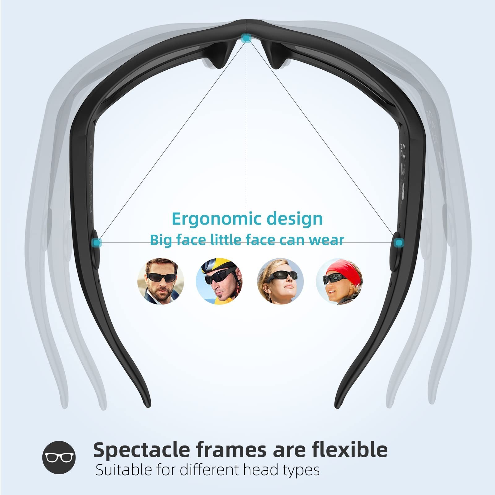 Bluetooth Safety Glasses with Audio, Built-in Mic & Voice Assistant – Clear Lens