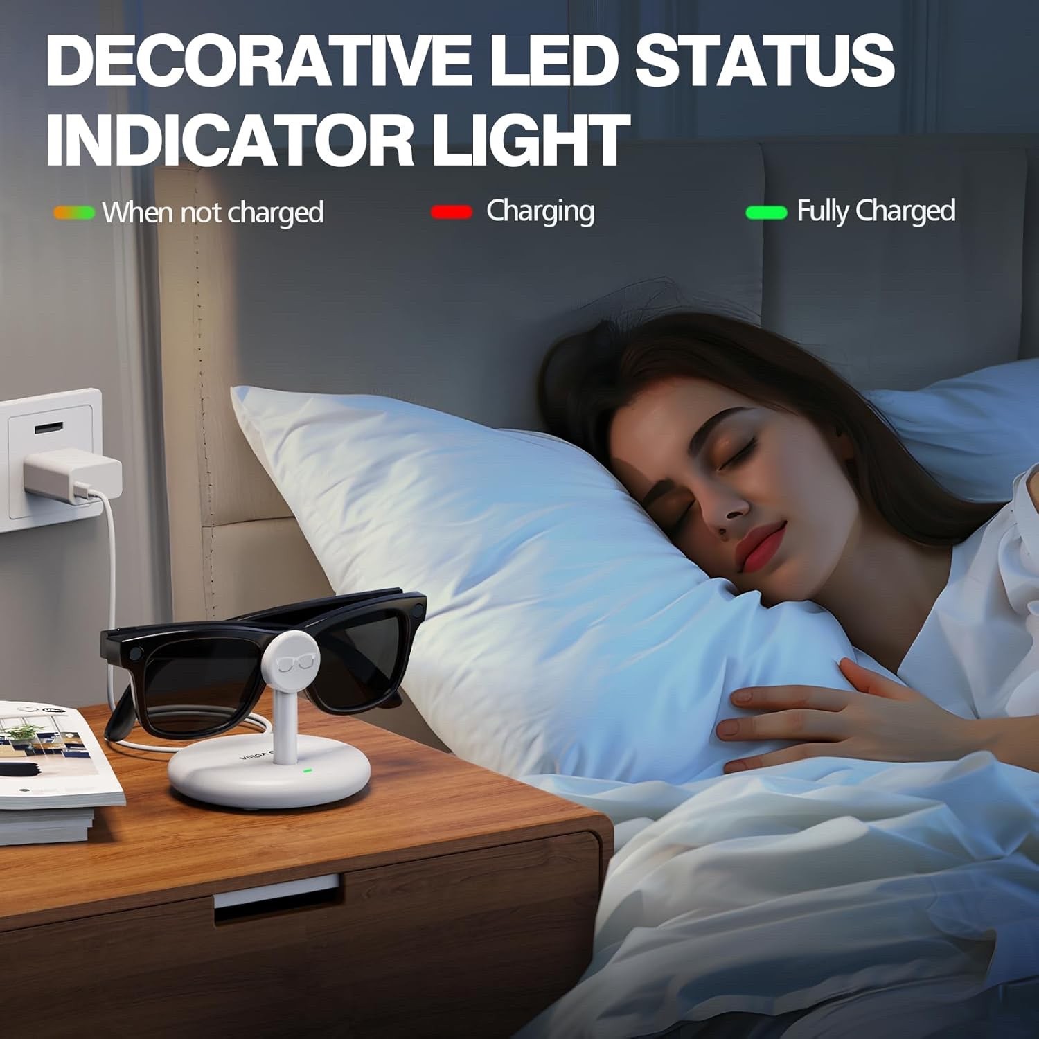 VIRGA Charging Station For Ray-Ban Meta Smart Glasses Travel Charger