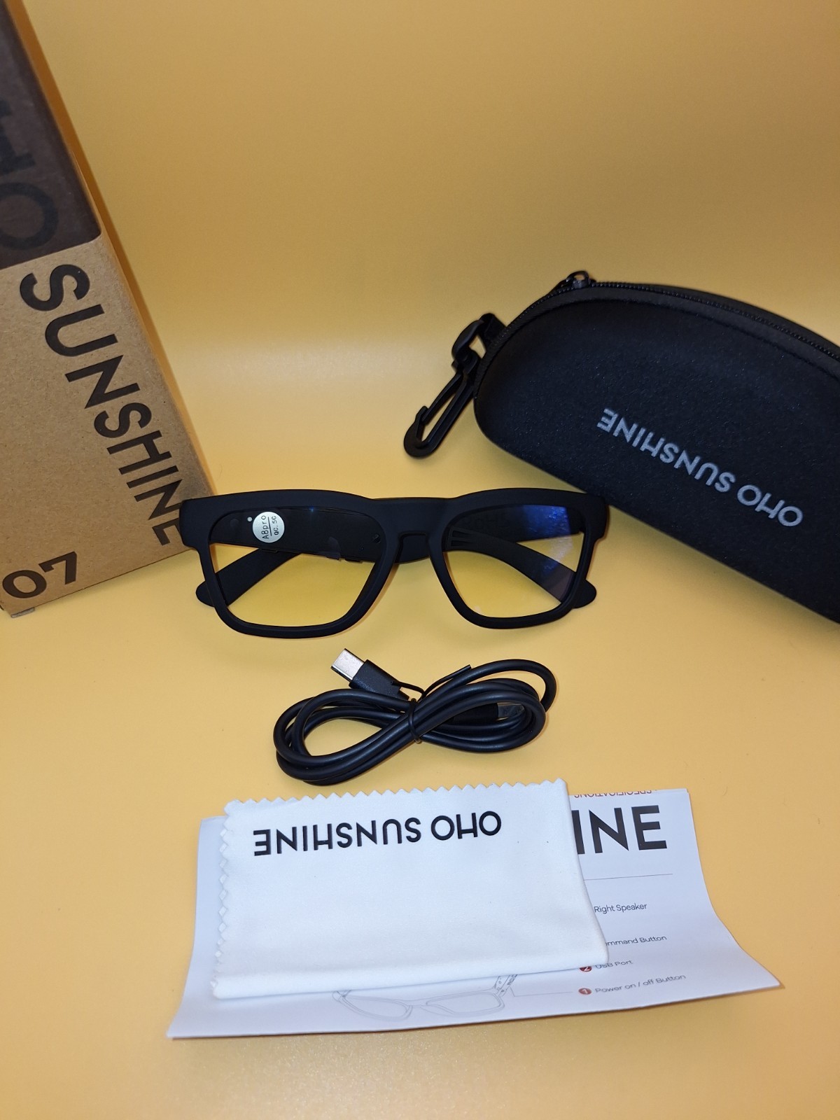 OhO 07 Sunshine BlueLight Smart Glasses Bluetooth Audio Speaker UV Protect Lens