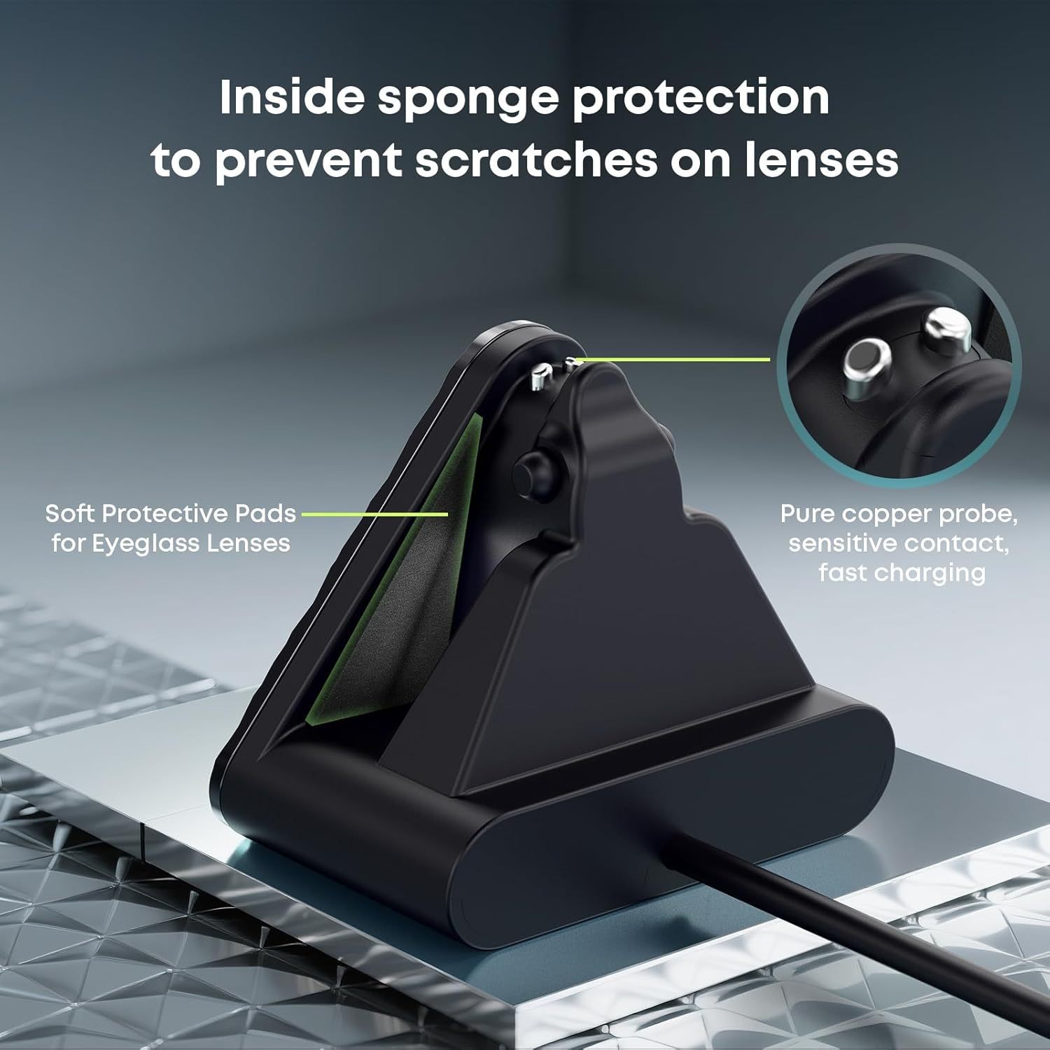 AI Smart Charging Base USB Charger for Ray-Ban Meta Smart Glasses VV2
