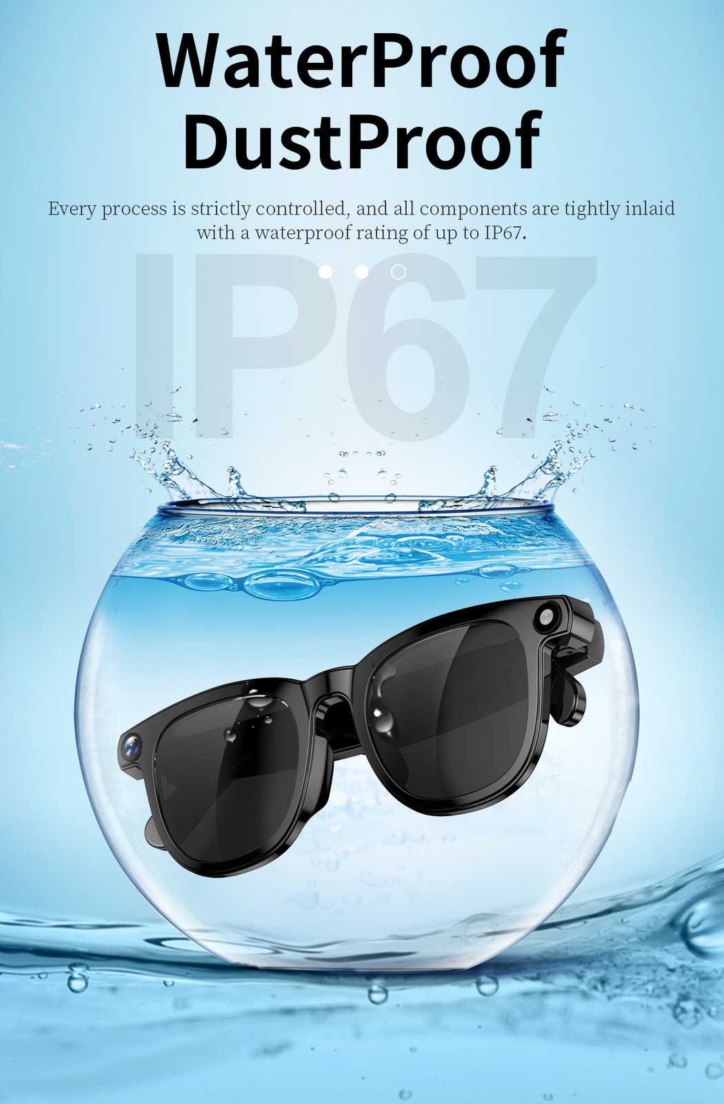 1CY01 AI Smart Glasses Bluetooth 5.0 Translator Camera HD Video for Android iOS