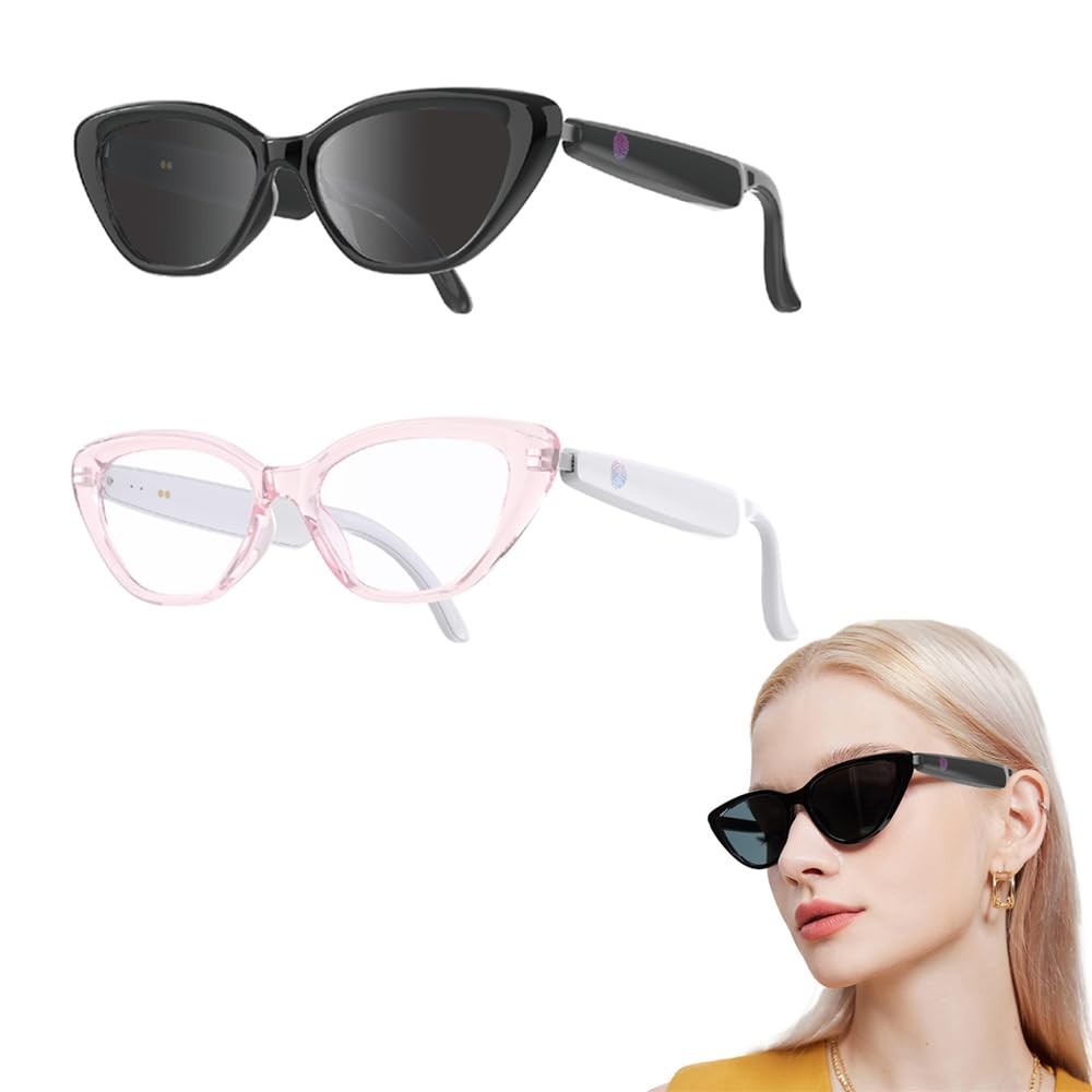 Smart Audio Cat Eye Glasses, Noise Cancelling Mic, Wireless Connectivity, Han…
