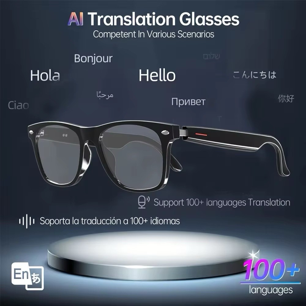 Next-Gen AI Translation Glasses | Real Time Multilingual | Bluetooth Music