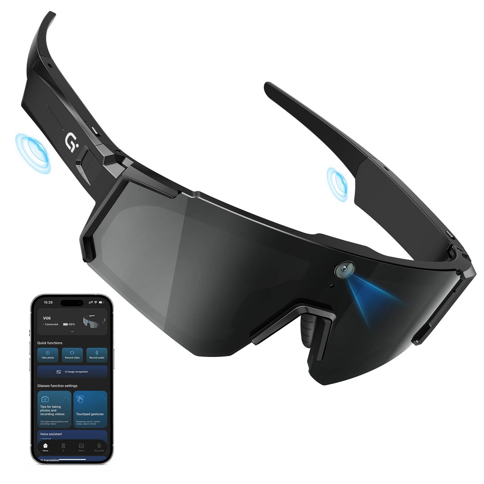 AI Ultra Pro Smart Glasses: 4K Wearable Camera with 6-Axis EIS Stabilization,…