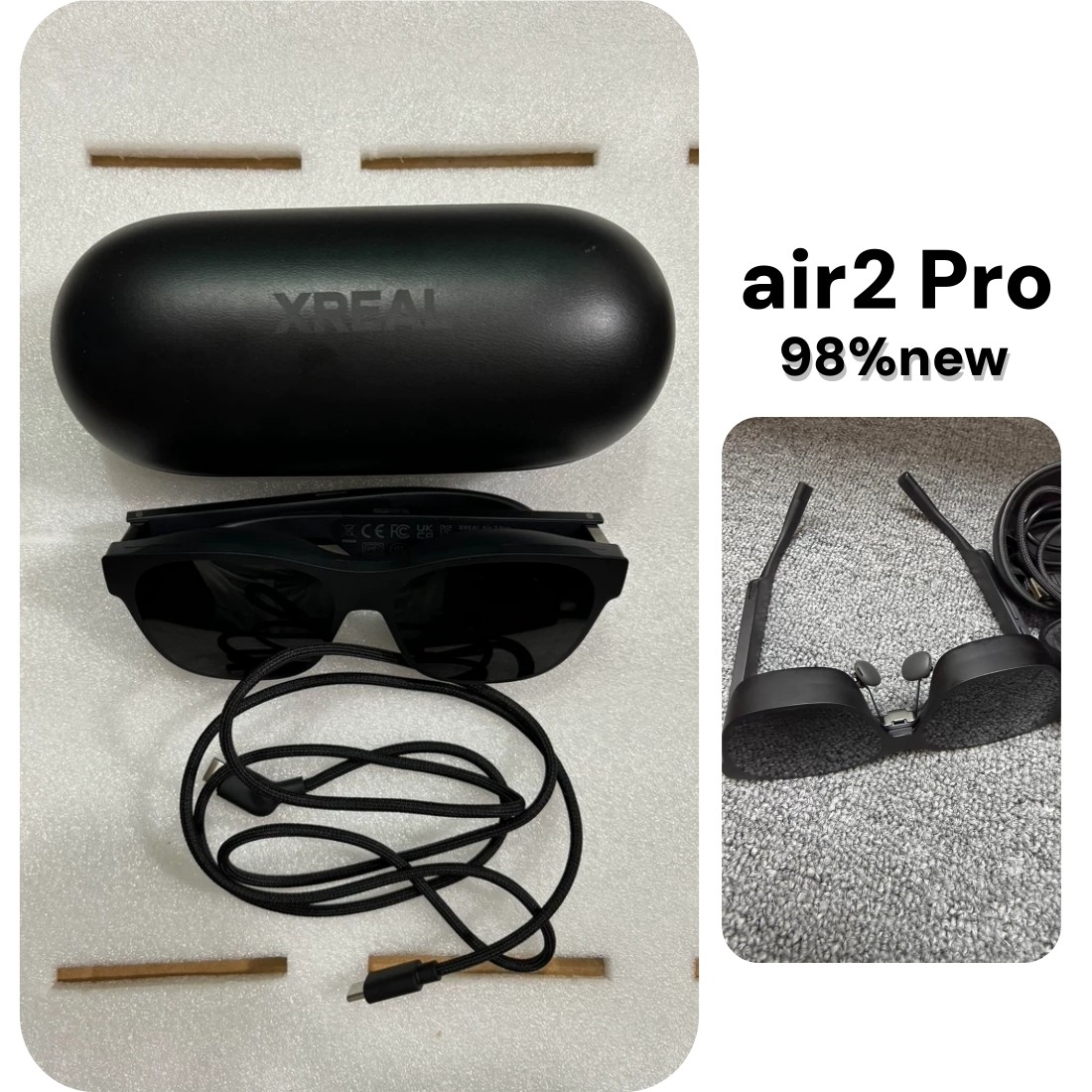 XREAL Air 2 Pro AR Glasses – Electrochromic Dimming -120Hz Refresh – Exc 98% New