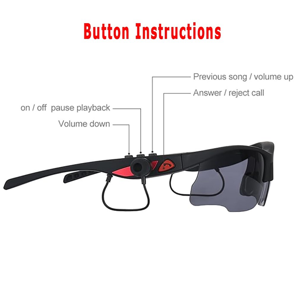 Bluetooth glasses with stereo Bluetooth 5.1, supporting music playback and calls