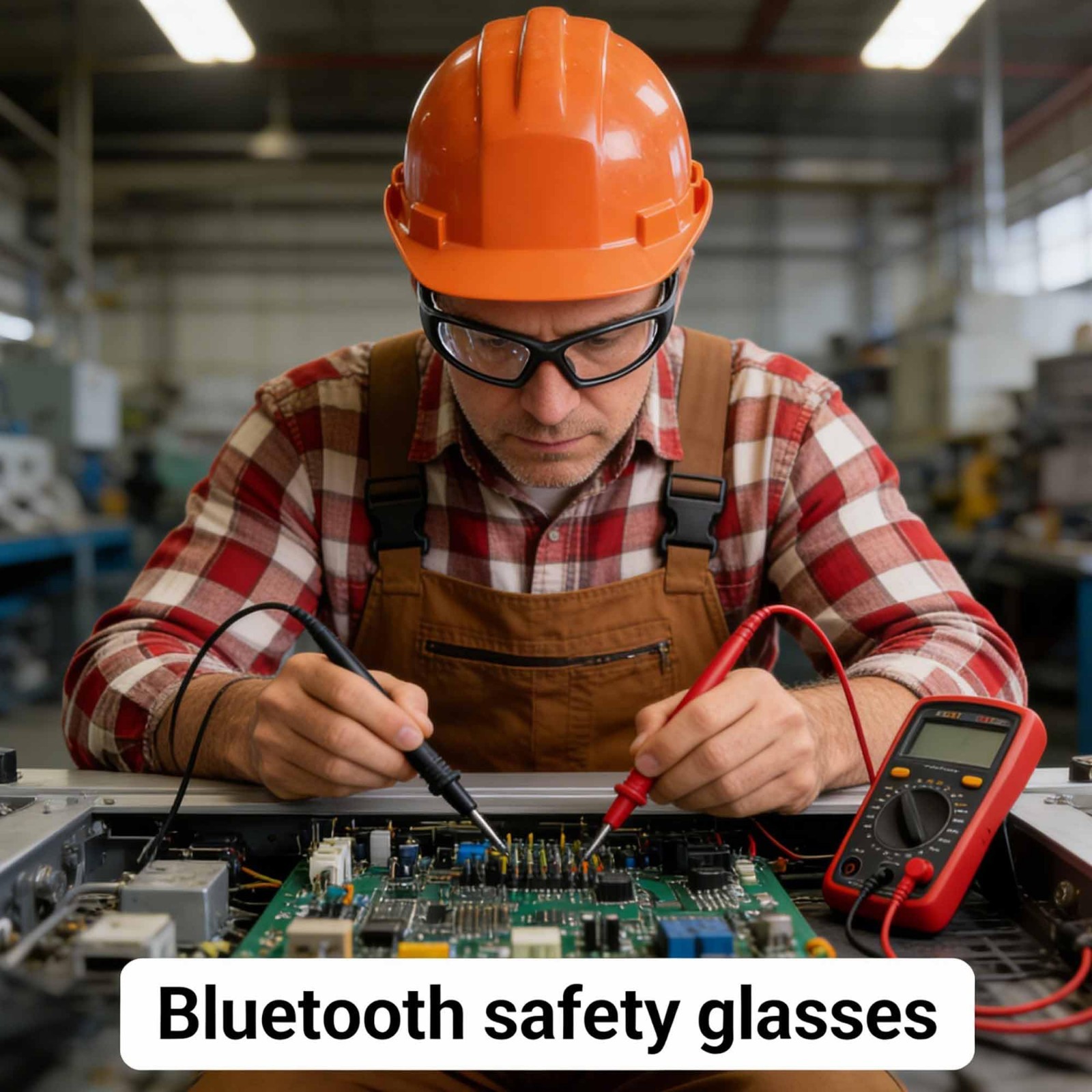 Bluetooth Safety Glasses with Audio, Built-in Mic & Voice Assistant – Clear Lens
