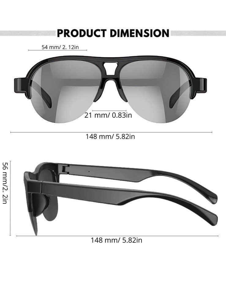 Bluetooth Smart Glasses Open Ear Sunglasses Music Call UV Lenses Men Women
