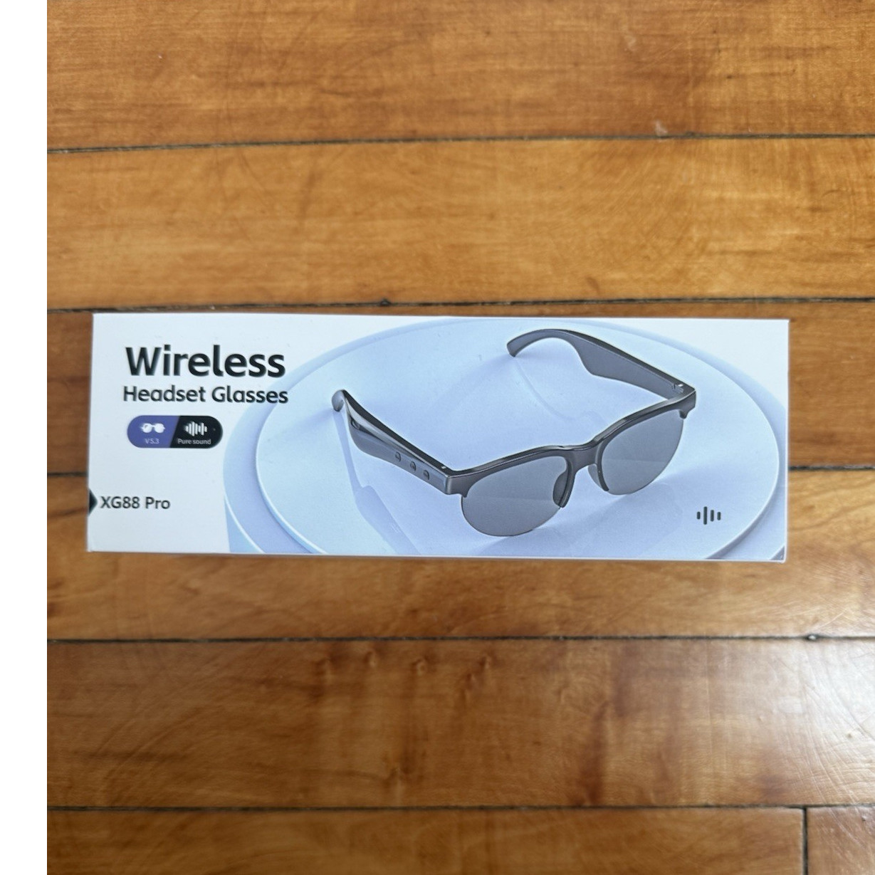 XG88 Pro Wireless Headset Glasses Bluetooth USB Black new Open Box